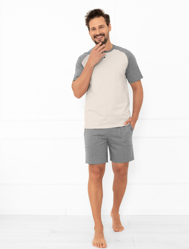 Піжама чоловіча Aleksander Italian Fashion – короткий рукав і шорти, 100% бавовна