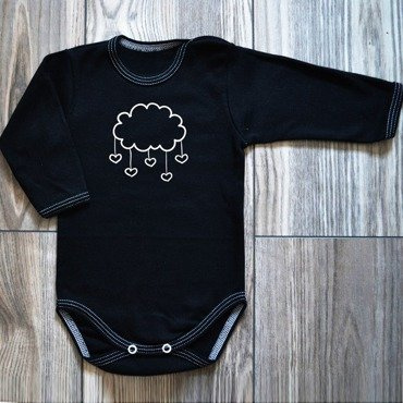 Дитяче боді з довгим рукавом "Chmurka" Moocha, - чорний