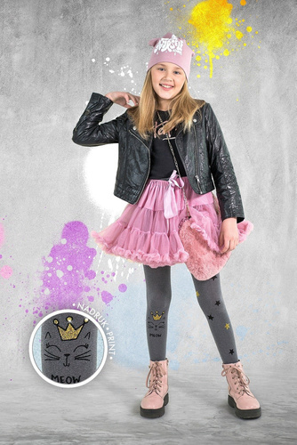 Колготки для дівчинки Tigger Melange 2327 Knittex, -  nero-melange