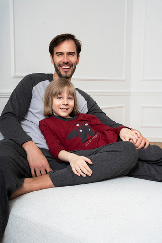 Піжама для хлопчика Morten Italian Fashion, - бордовий/темний меланж