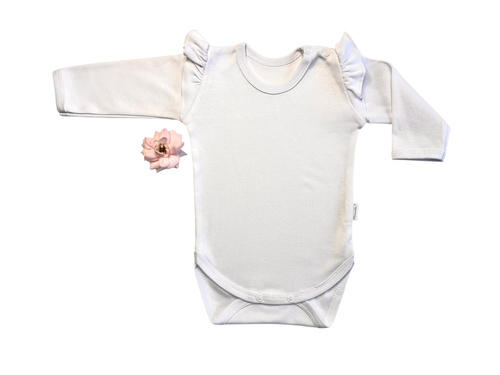 Дитячий боді для дівчинки кольору екрю BD15227 – бавовняний та ніжний