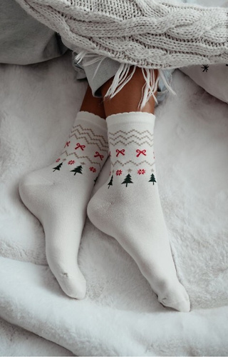 Жіночі святкові шкарпетки Milena 1283-035 – бавовняні, з люрексом, кольорові