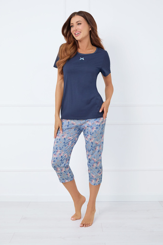 Піжама жіноча Amara Italian короткий рукав Fashion, - синій/принт