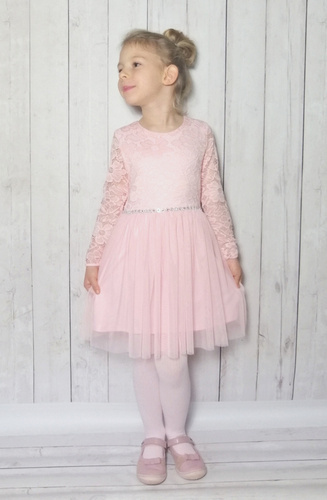 Angel II Sukienka krótki rękaw Bamabrillo pudrowy róż