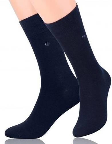 Чоловічі класичні костюмні шкарпетки art.056 Steven, - темно-сині квадрати 057