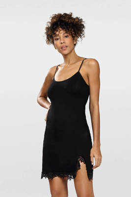 Комбінація Emma – віскоза та квіткове мереживо, Dkaren -чорний