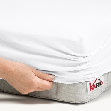 Трикотажне простирадло з резинкою Jersey KARO, - білий