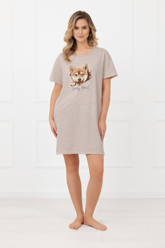 Жіноча нічна сорочка Shiba Italian Fashion 100% бавовна короткий рукав