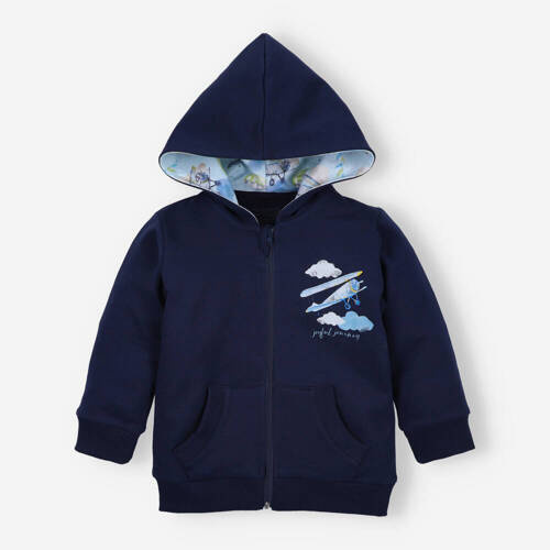 Дитяча кофта з органічної бавовни Samoloty Nini темно-синій