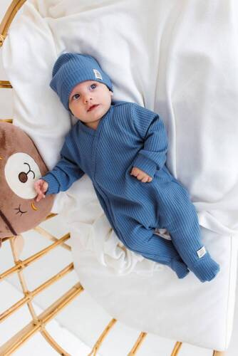 Шапочка для немовлят "Natural Waffel" Makoma denim