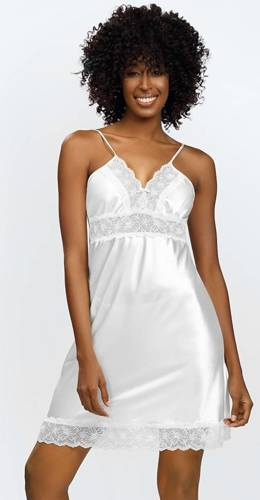 Сатинова нічна сорочка Zahara Halka DKaren - білий
