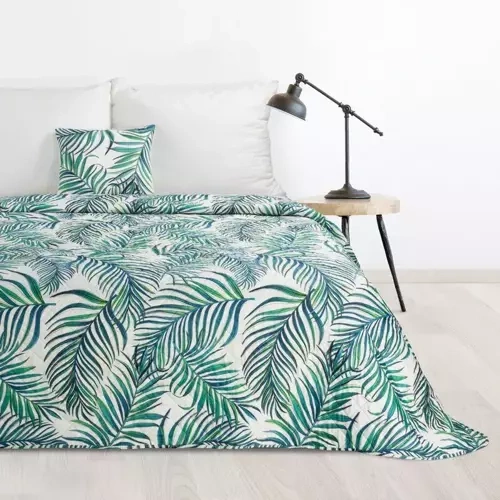 Декоративне покривало "Листя" Palms 2  Design91 turkusowy