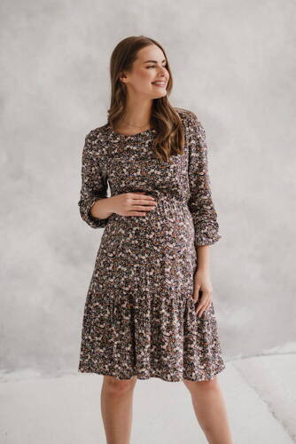 Сукня для вагітних і годуючих жінок Lovely Dress Milk&L ove, - чорний в квіточки