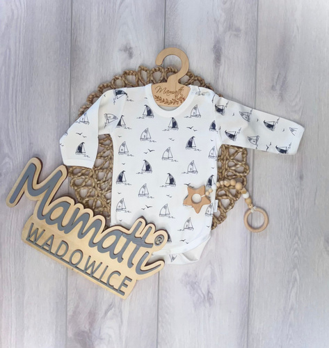 Боді Mamatti BD16026 86 кораблики – бавовняне боді з довгим рукавом
