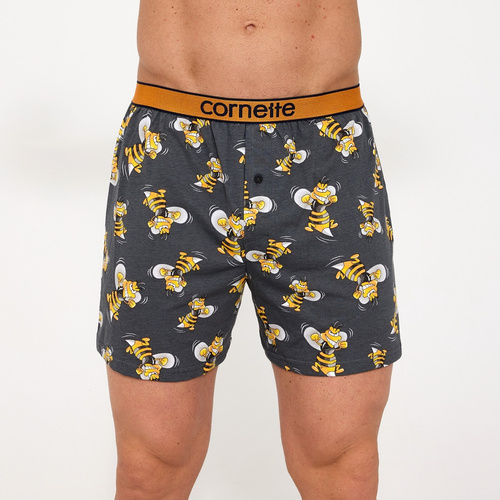 Cornette 881/04 Classic Чоловічі боксерки 100% бавовна Графіт із принтом Оси