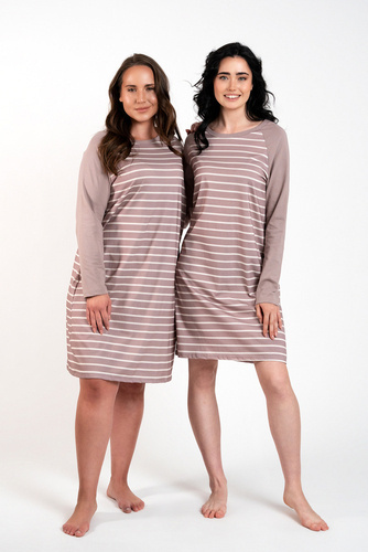 Нічна сорочка жіноча Oda Italian Fashion- принт капучіно