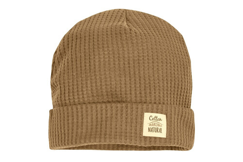Шапочка для немовлят 4249C "Natural Waffel" Makoma,- camel