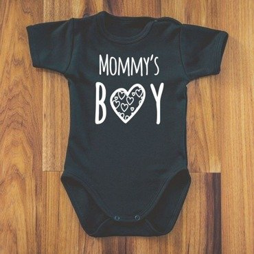 Дитяче боді з коротким рукавом "Mommy’s BOY" Moocha, - чорний