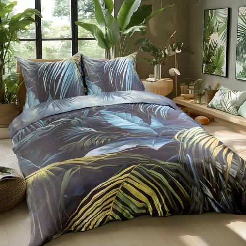 Постільний комплект з бавовни-сатин Листя 12403 Darymex satynlove premium