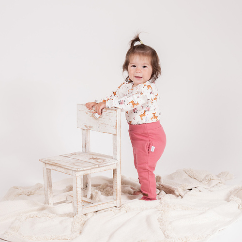 216273 Дитячі штани Nicol Lala – рожеві трикотажні зі штанинами на манжетах, розмір 62-146