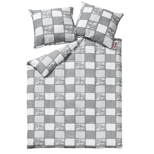 Постільна білизна з гофрованої бавовни 167 Paczłork Karo, -сірий