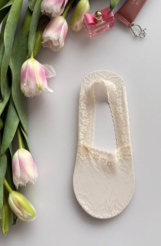 Жіночі сліди Magnetis мереживні з силіконом – невидимі шкарпетки beige