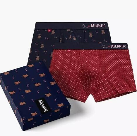 Набір боксерок чоловічих 2шт. 2GMH-025  Atlantic, -темно-синій/червоний