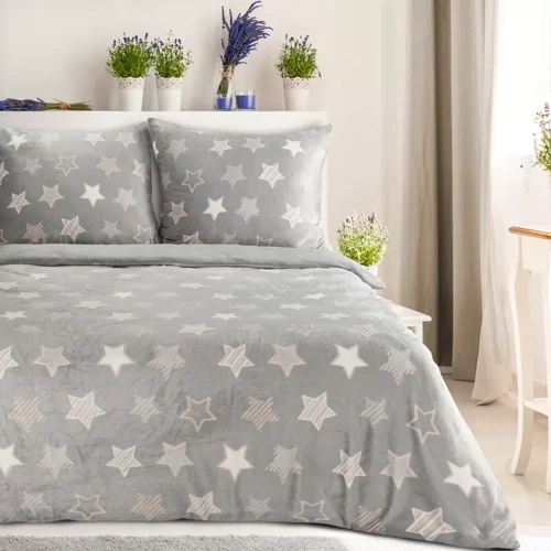 Велюрова постільна білизна Flano 4 gwiazdki Eurofirany, - сірий