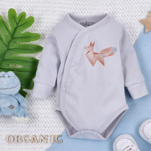 Боді з органічної бавовни ABN-5382 Fun Origami Nini,- сірий