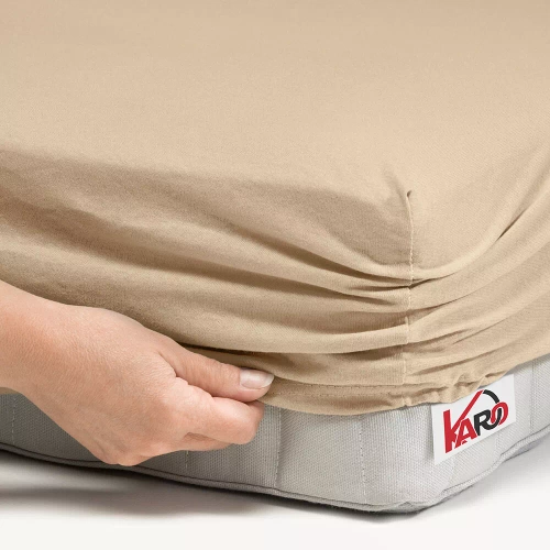 Простирадло махрове на резинці frotte KARO, - бежевий