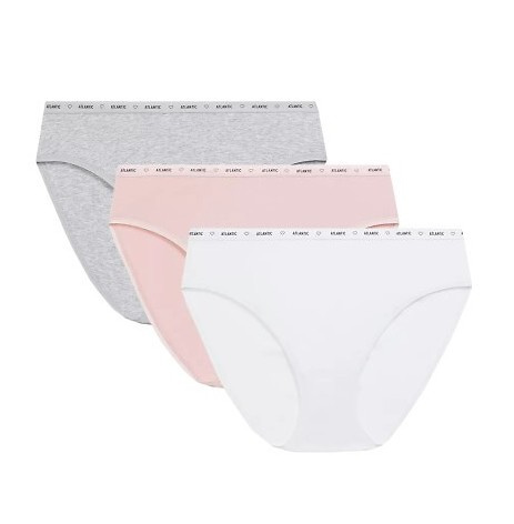 Набір трусиків жіночих 3шт. 3CLP-010 High Sport Leg Atlantic- білий/ сірий/ рожевий