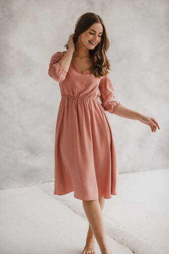Сукня для вагітних і годуючих Lovely Dress Midi рукав 3/4 Milk&Love -herbal rose