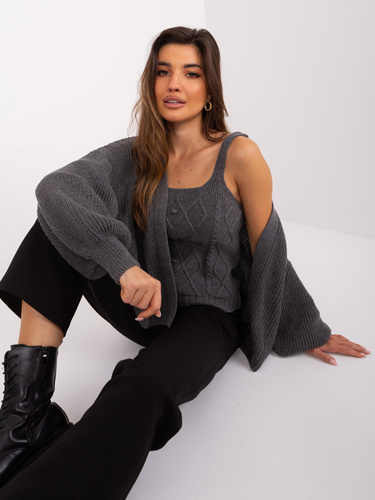 Комплект: кардиган+топ BA-KMPL-8019.20 Paris - темно-сірий
