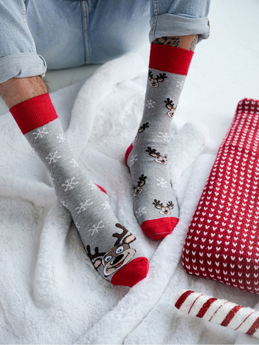 Skarpety 1290.039 Świąteczne Renifery Milena – Непарні святкові шкарпетки