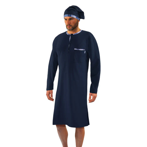 Чоловіча нічна сорочка  2025/15 Sesto Senso,-темно-синій