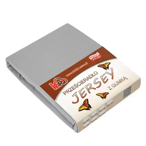 Трикотажне простирадло з резинкою Jersey KARO, - сірий