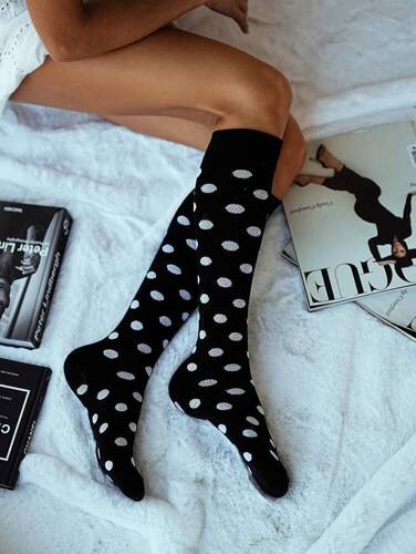 Підколінки жіночі 0248 Grochy Milena чоний/білий