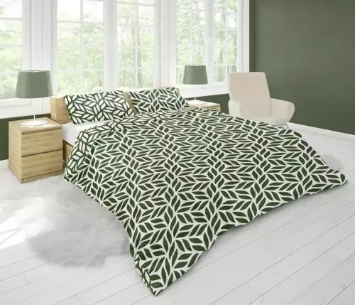 Комплект постільної білизни Harmony 10 liście geometria Faro, - зелений