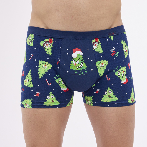 Чоловічі труси-боксерки святкові 007/73 Angry Cornette, - темно-синій