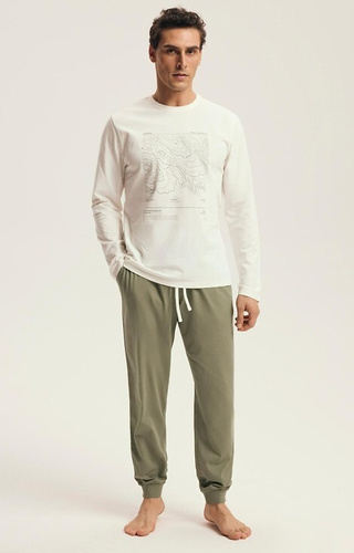 Чоловіча бавовняна піжама Henderson Local 43464 з довгими штанами