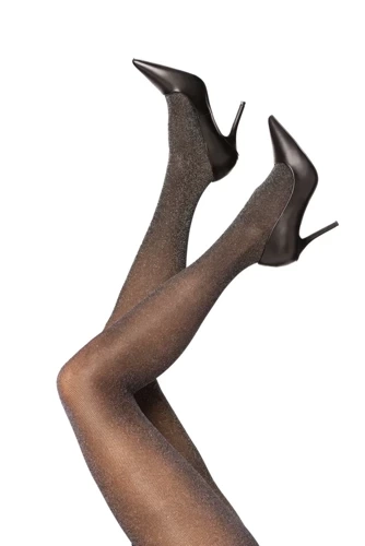 Колготки жіночі 30 den Shine Mona - silver, блискучі, люрескова нитка