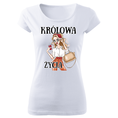 Футболка жіноча "KRÓLOWA ŻYCIA" Moocha, - білий