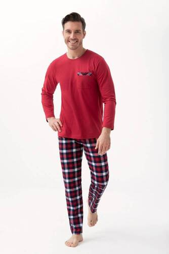 Чоловіча піжама 805  Luna,- бордовий