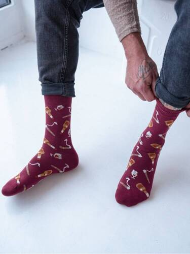 Чоловічі шкарпетки  0125-088 Kufle Piwai Milena,-  сірий/меланж