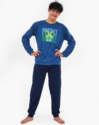 Піжама молодіжна 999/55 Protect Cornette, - темно-синій, довгий рукав, хамелеон