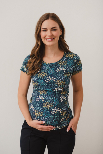 Футболка для вагітних та годуючих жінок Milk Shirt Milk&Love, - луки/темно-синій